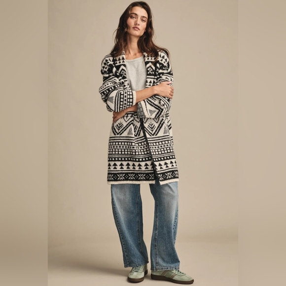 Lucky Brand Fairisle Shawl Cardigan NWT - Picture 6 of 7